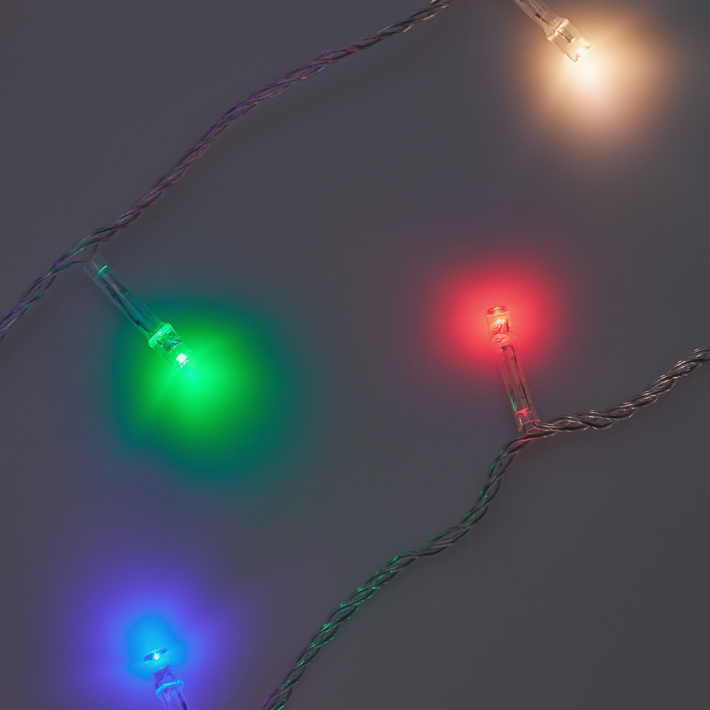 Гирлянда вьюн 14 м СНОУ БУМ, 180 LED ламп, свечение мультицвет, ПВХ прозрачный, 8 режимов, 220В, арт.№ 384-038