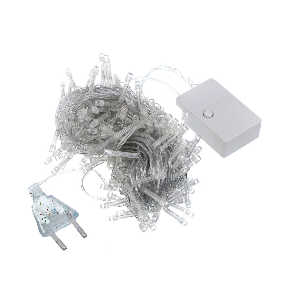 Гирлянда вьюн 14 м СНОУ БУМ, 180 LED ламп, свечение мультицвет, ПВХ прозрачный, 8 режимов, 220В, арт.№ 384-038