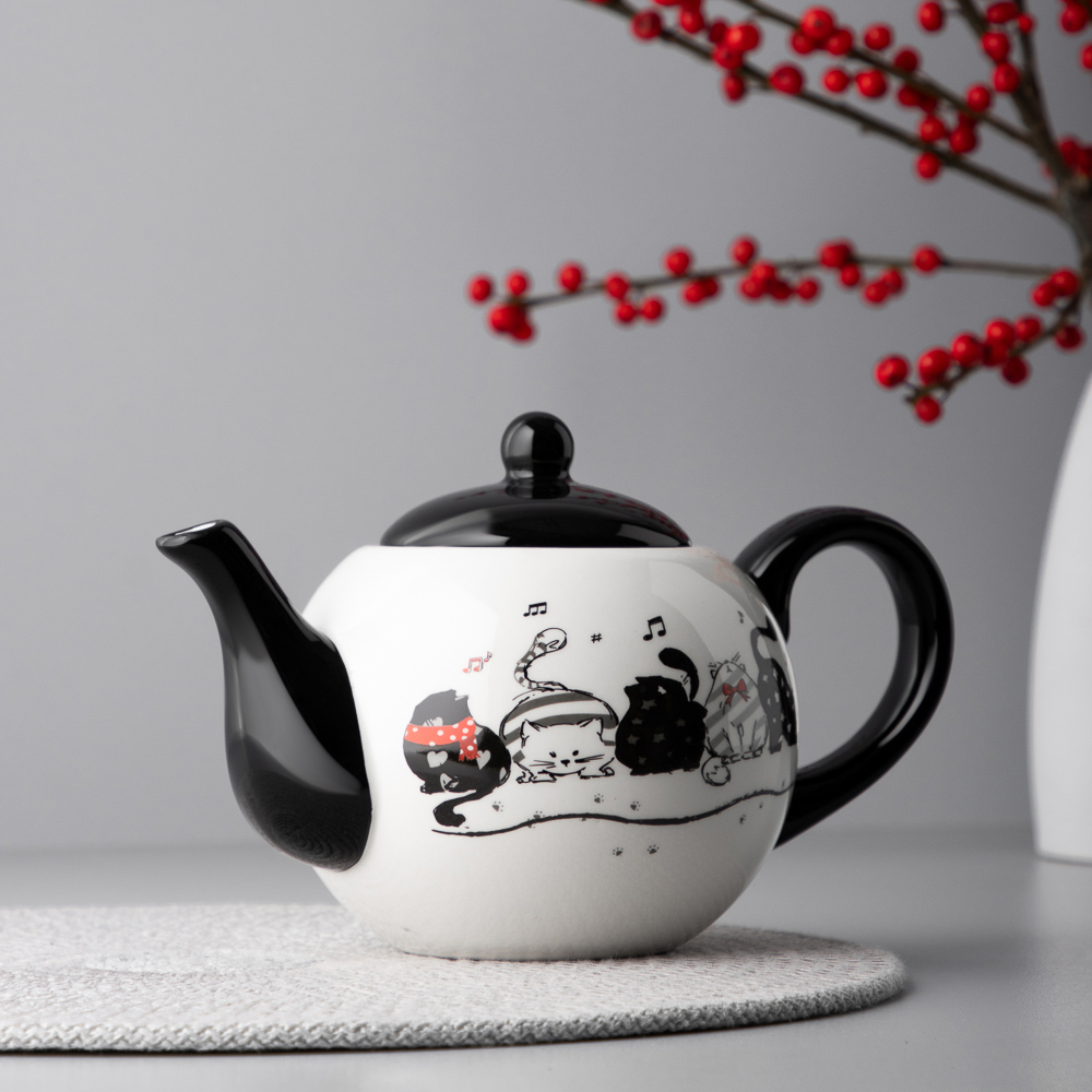 MILLIMI Хвостатые друзья Чайник заварочный, 580мл, 18х11х11см, керамика, арт.№ 824-652