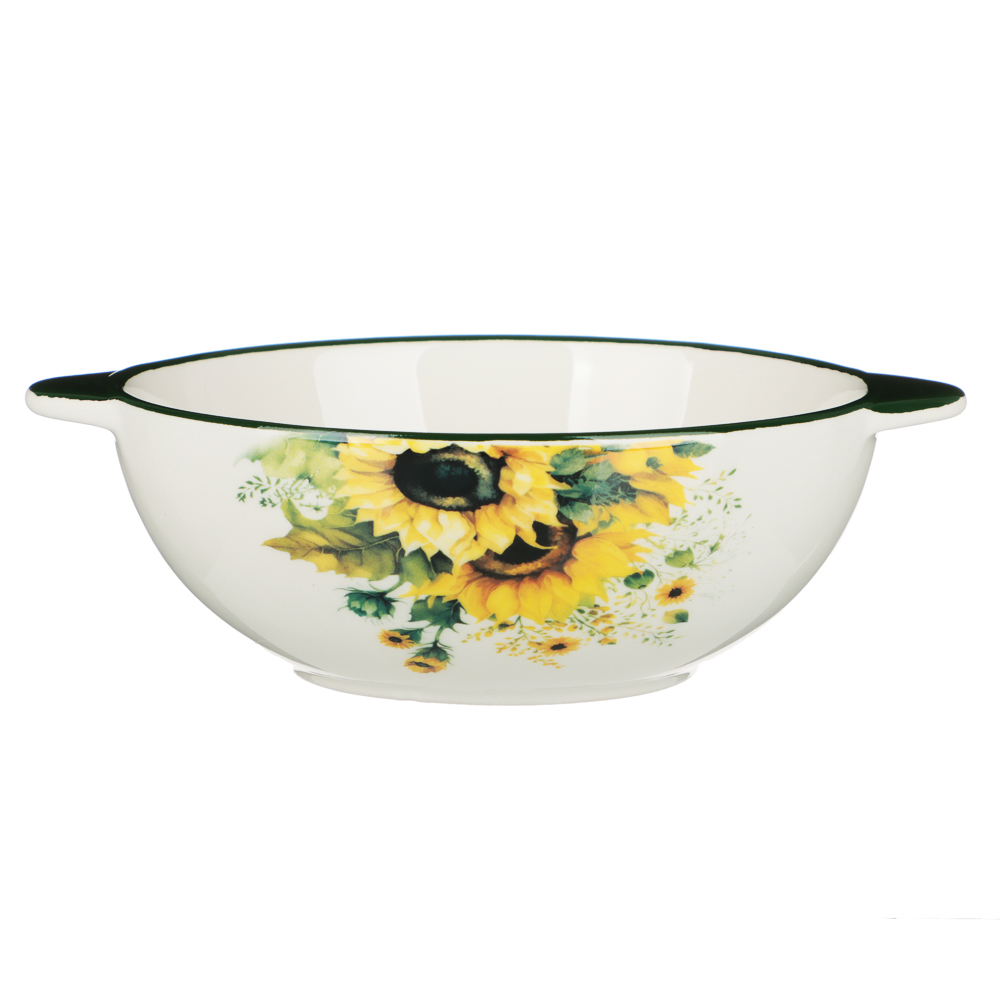 MILLIMI Подсолнухи Бульонница c ручками, 500мл, 18х15х5,5см, керамика, арт.№ 824-654