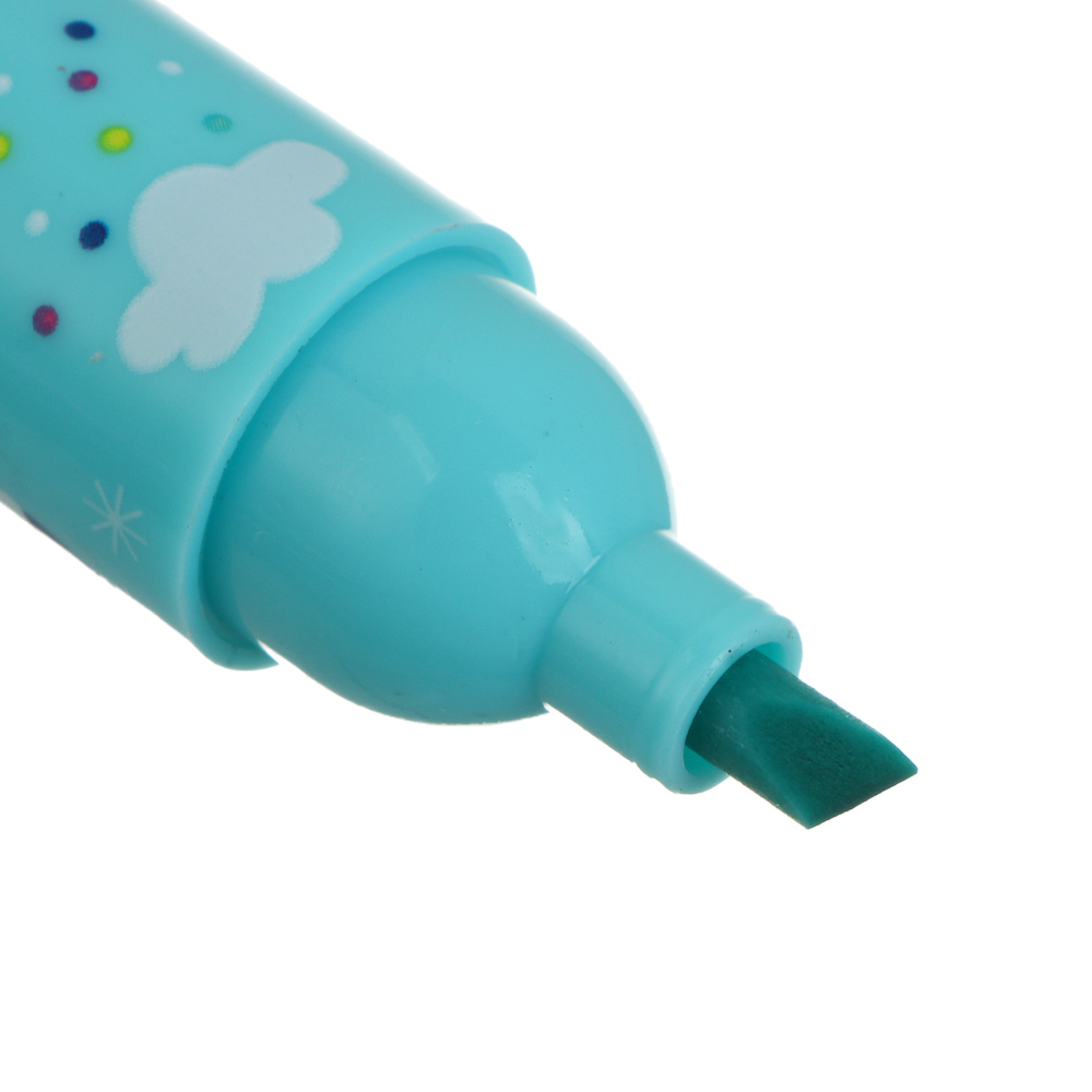 Набор маркеров-выделителей 6 цветов, "Единорожка/Котики", колпачок глиттер в форме звезд, 2 вида, арт.№ 532-083