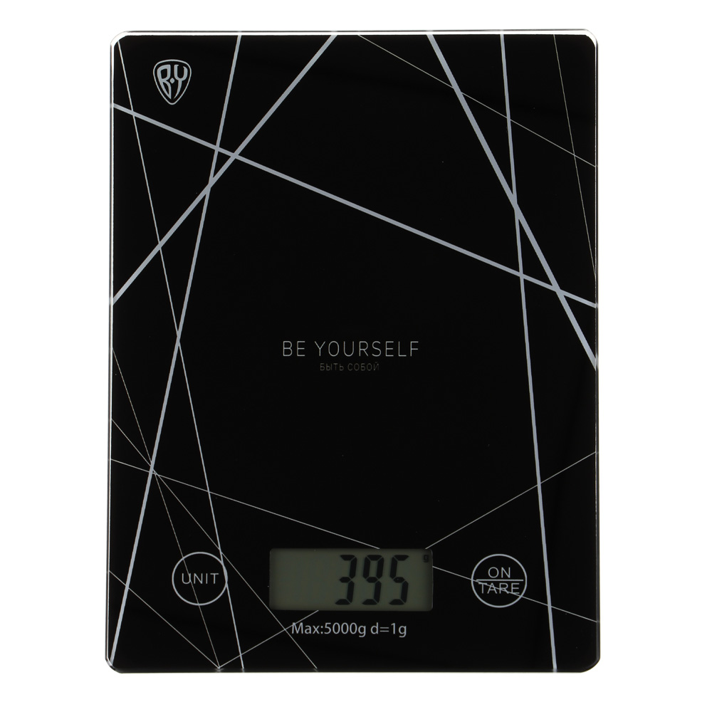 BY Русские Супергерои Весы кухонные электронные, прямоуг., макс.нагр. 5кг (точн.измер. 1гр), чёрные, арт.№ 268-061