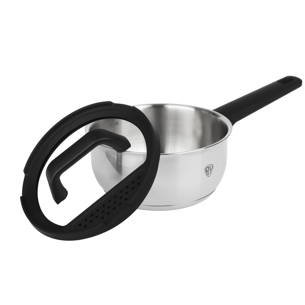 BY COLLECTION Inta Набор посуды кухонной 7пр, кастрюли 5л; 3л; ковш 1,5л; сковорода 24см, нерж.сталь, арт.№ 822-290