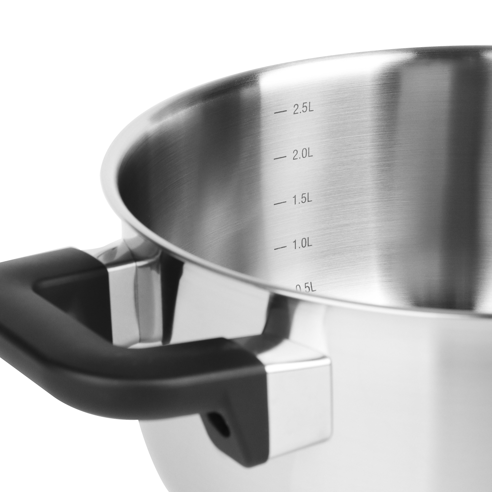 BY COLLECTION Inta Набор посуды кухонной 7пр, кастрюли 5л; 3л; ковш 1,5л; сковорода 24см, нерж.сталь, арт.№ 822-290