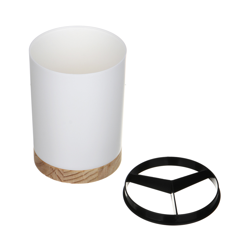 VETTA Органайзер для кухонных приборов, круглый, АБС-пластик, дерево, 12х17см, арт.№ 485-010