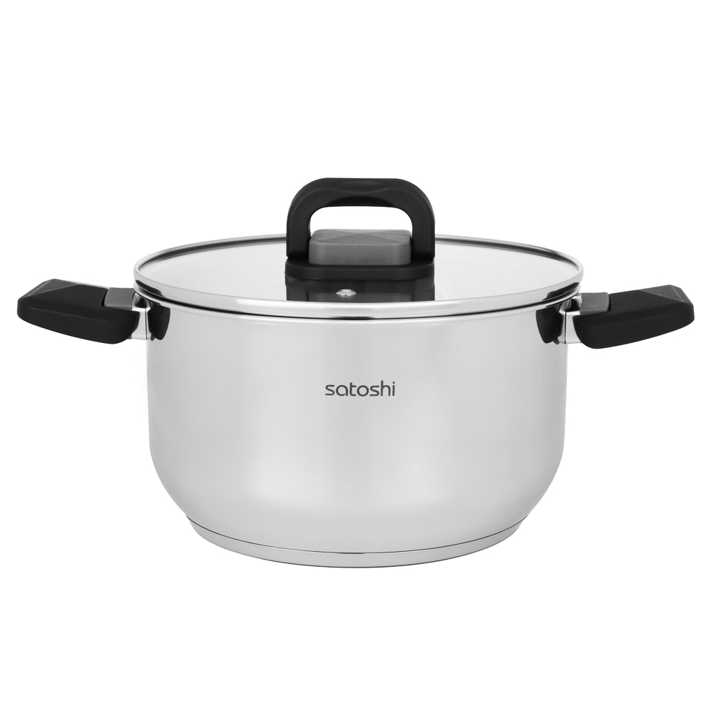 Кастрюля тм SATOSHI Манн 20х11,5см. 3,5л. со стекл. крышкой, индукция, арт.№ 822-300
