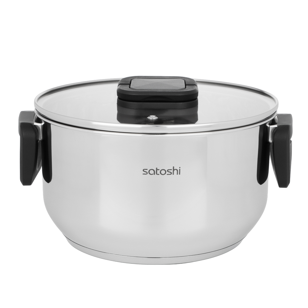 Кастрюля тм SATOSHI Манн 20х11,5см. 3,5л. со стекл. крышкой, индукция, арт.№ 822-300