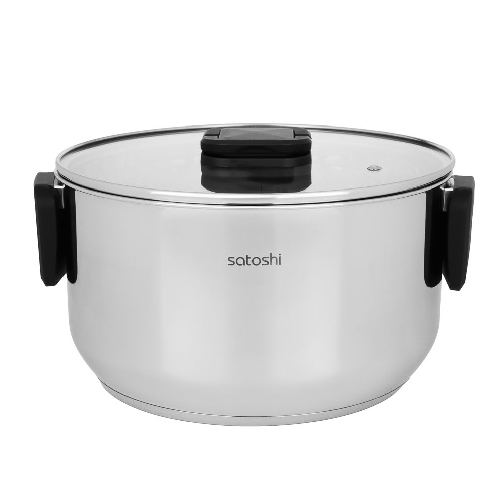 Кастрюля тм SATOSHI Манн 24х13,5см. 6,5л. со стекл. крышкой, индукция, арт.№ 822-301