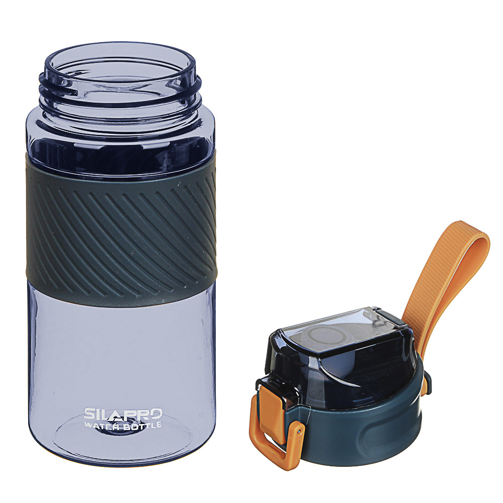 SILAPRO Бутылка спортивная для воды с силиконовым поильником 18,5x8,5см, 500мл, PC, силикон, 2 цвета, арт.№ 088-016