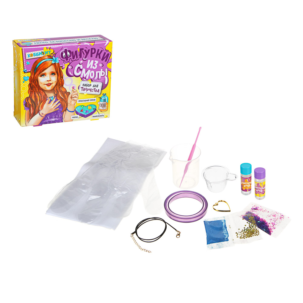 ХОББИХИТ Набор для творчества Фигурки из смолы, пластик, металл, клей, 21х18см, 2 дизайна, арт.№ 283-110