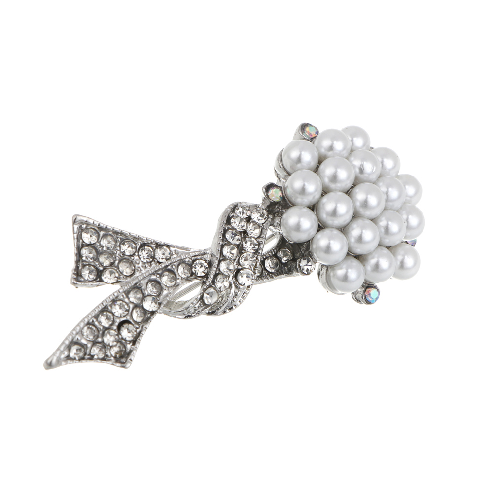 Брошь полумесяц, цветок, сплав, БЖ25-27, арт.№ 023-039