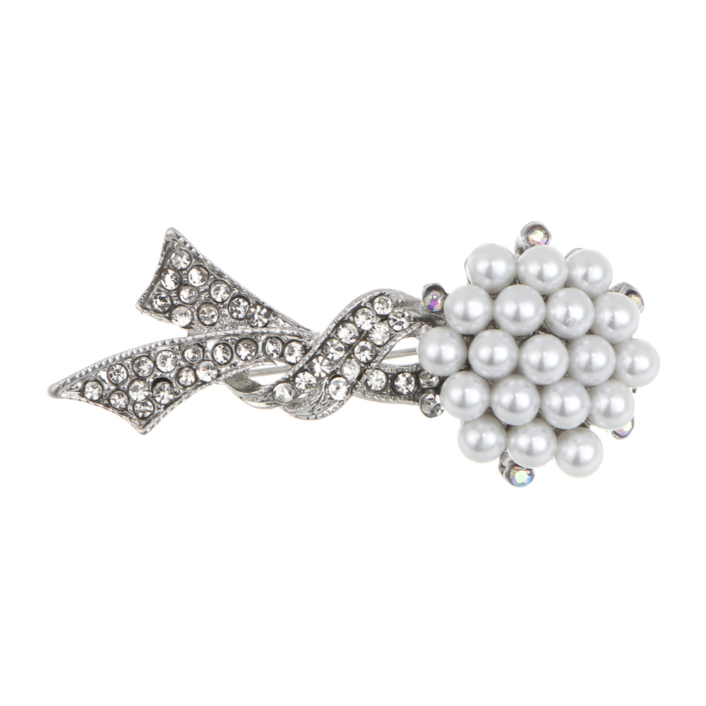 Брошь полумесяц, цветок, сплав, БЖ25-27, арт.№ 023-039