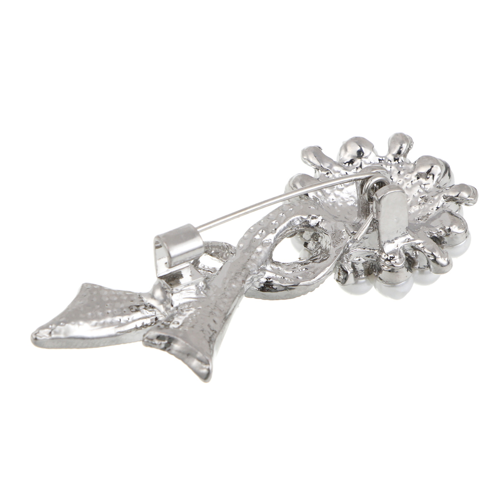 Брошь полумесяц, цветок, сплав, БЖ25-27, арт.№ 023-039