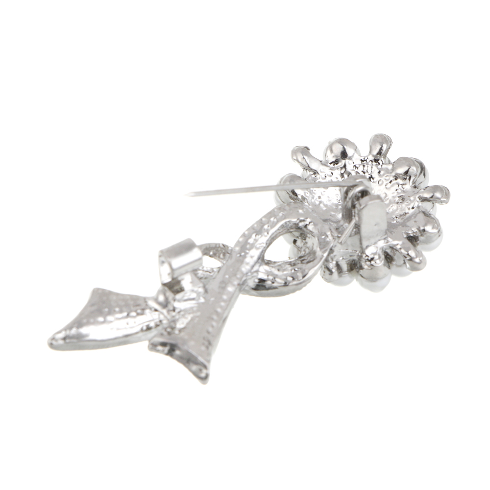 Брошь полумесяц, цветок, сплав, БЖ25-27, арт.№ 023-039