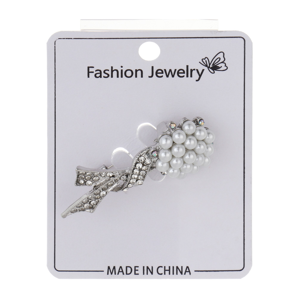 Брошь полумесяц, цветок, сплав, БЖ25-27, арт.№ 023-039