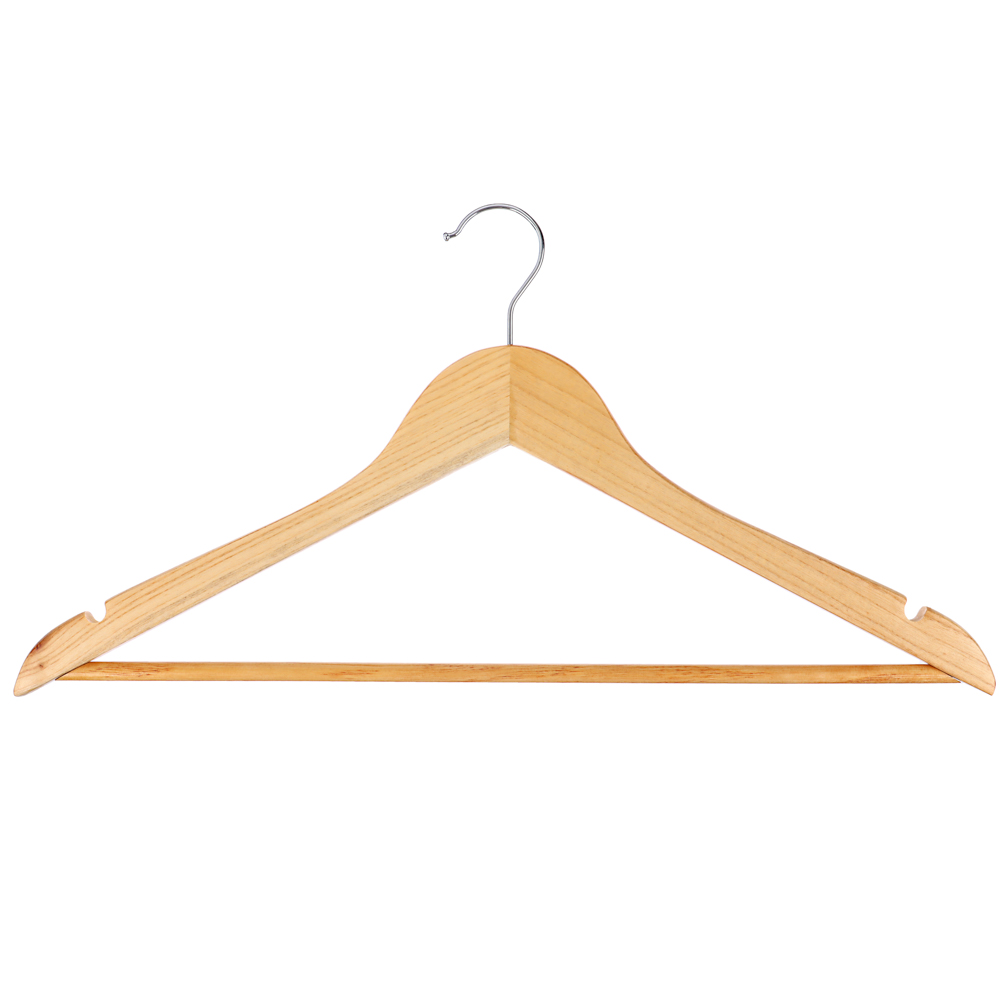 Вешалки для одежды тм VETTA, 3шт, 45см, деревянные, хром, цвет светлое дерево, арт.№ 455-052