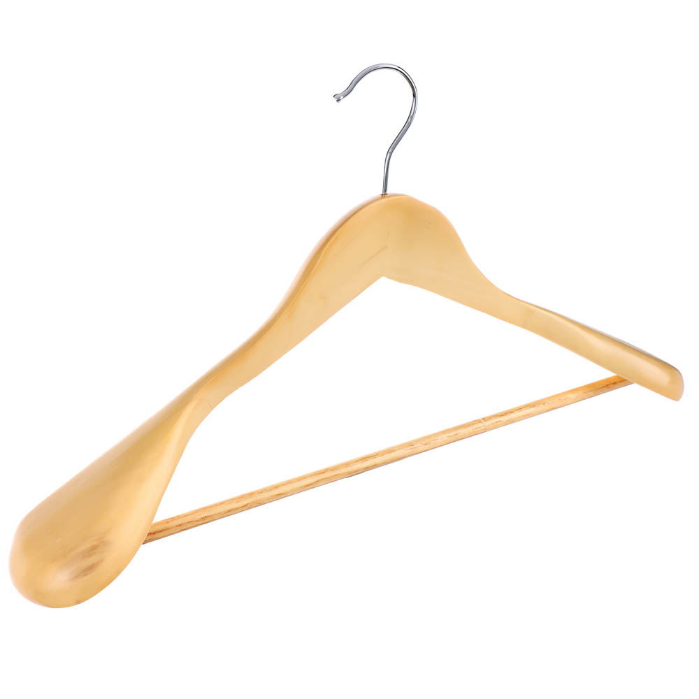 Вешалка для одежды тм VETTA, 45x5,5см, деревянная, широкие плечи, хром, цвет светлое дерево, арт.№ 455-053