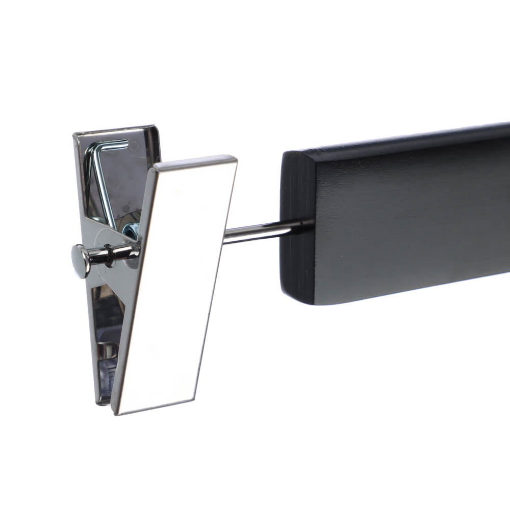 Вешалка для юбок и брюк тм VETTA, 28см, с зажимами, хром, цвет черный, арт.№ 455-058