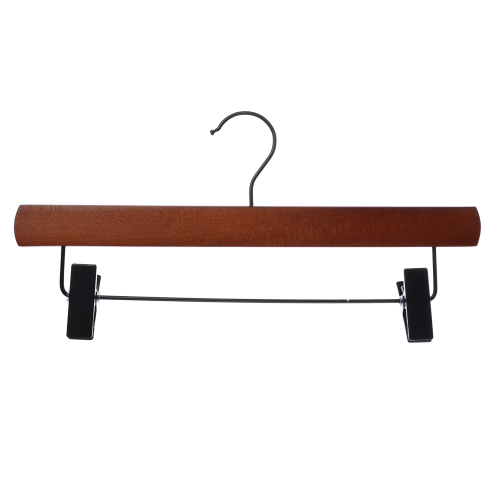 VETTA Вешалка деревянная для юбок и брюк, с клипсами, 32см, ренуар, черн.металл, арт.№ 455-061