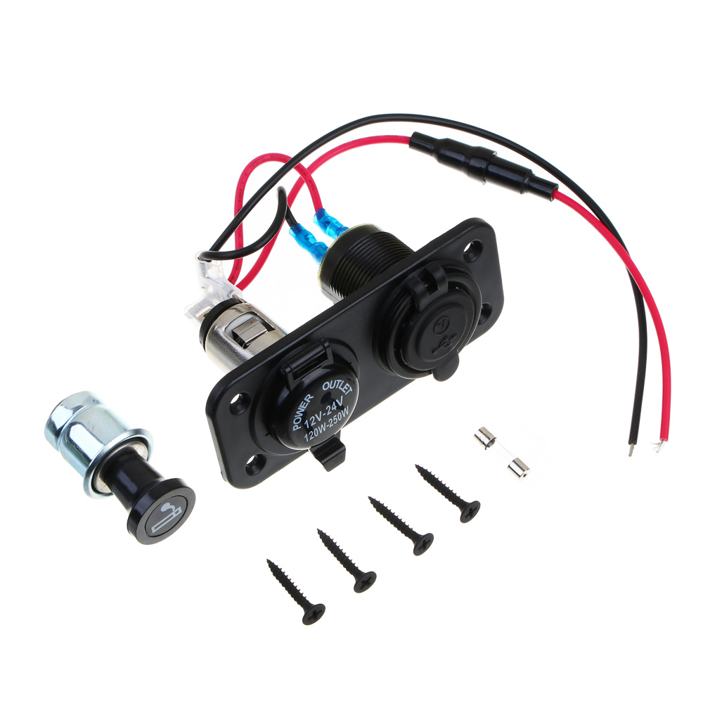 NG Автомобильное гнездо прикуривателя, 2xUSB 5В/2А, прикуриватель 36Вт, арт.№ 738-034
