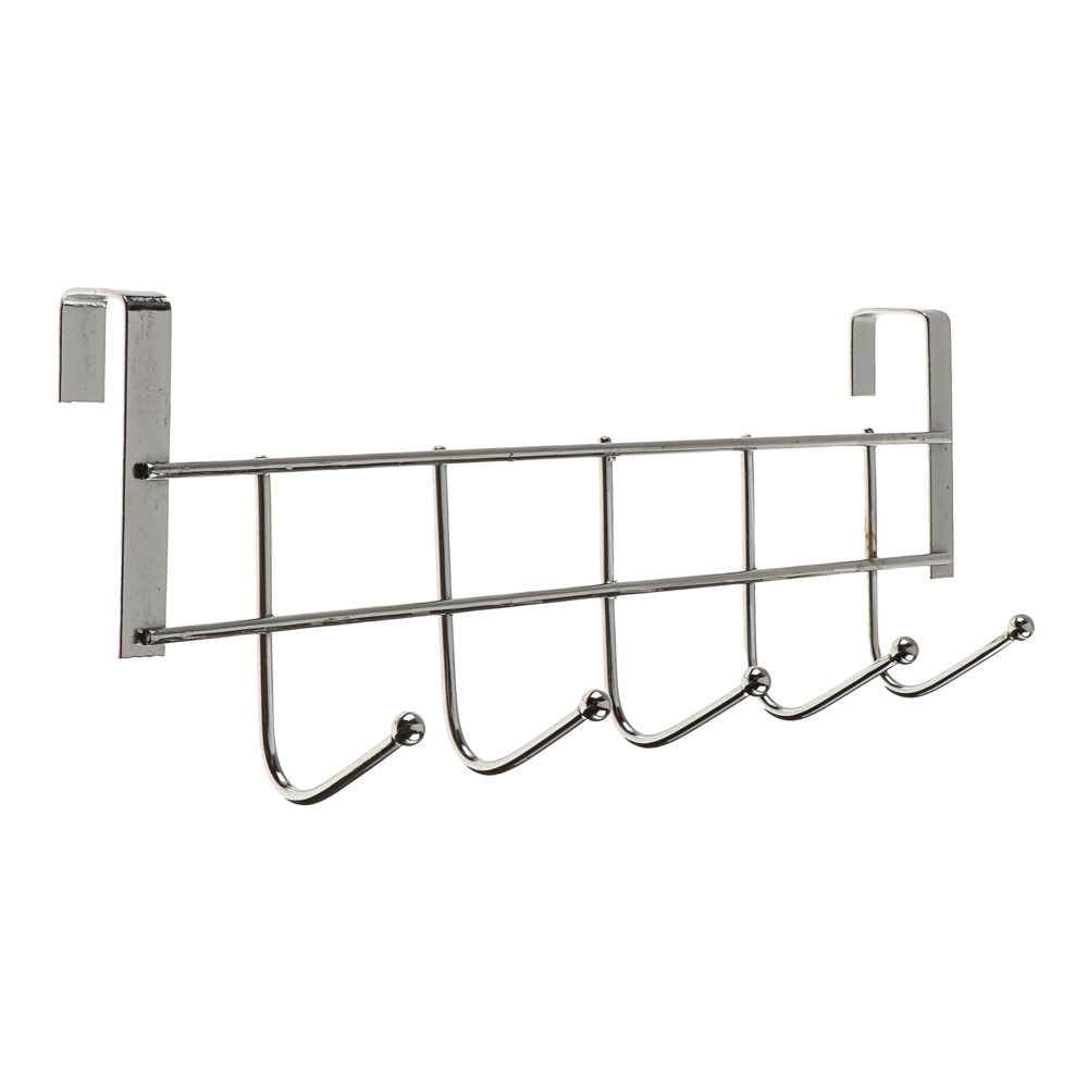 Вешалка накидная на дверь, 5 крючков, тм VETTA, 24,5х2,5х9,5 см, металл, арт.№ 639-046