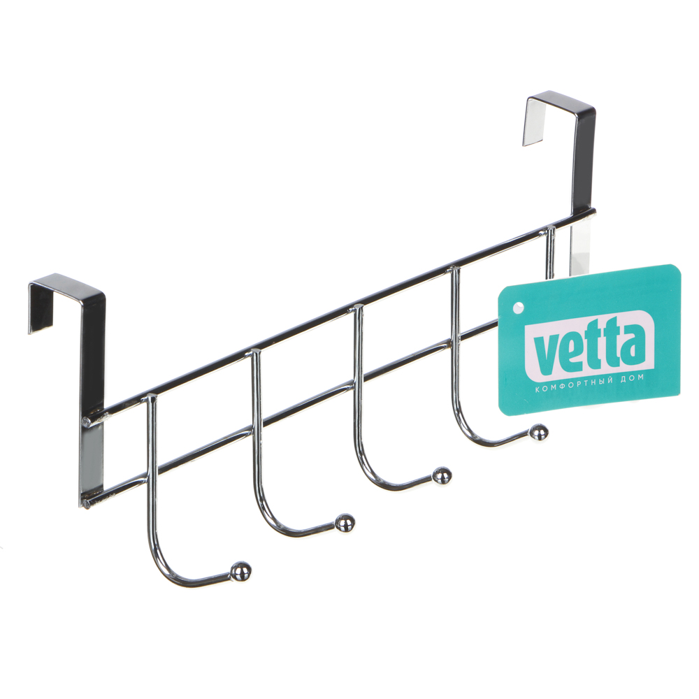 Вешалка накидная на дверь, 5 крючков, тм VETTA, 24,5х2,5х9,5 см, металл, арт.№ 639-046