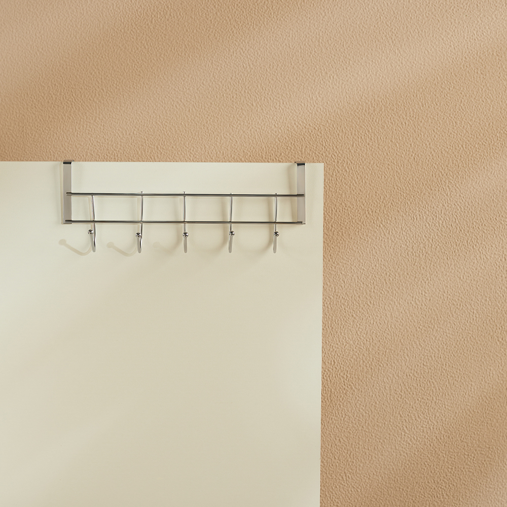 Вешалка накидная на дверь, 5 крючков, тм VETTA, 24,5х2,5х9,5 см, металл, арт.№ 639-046