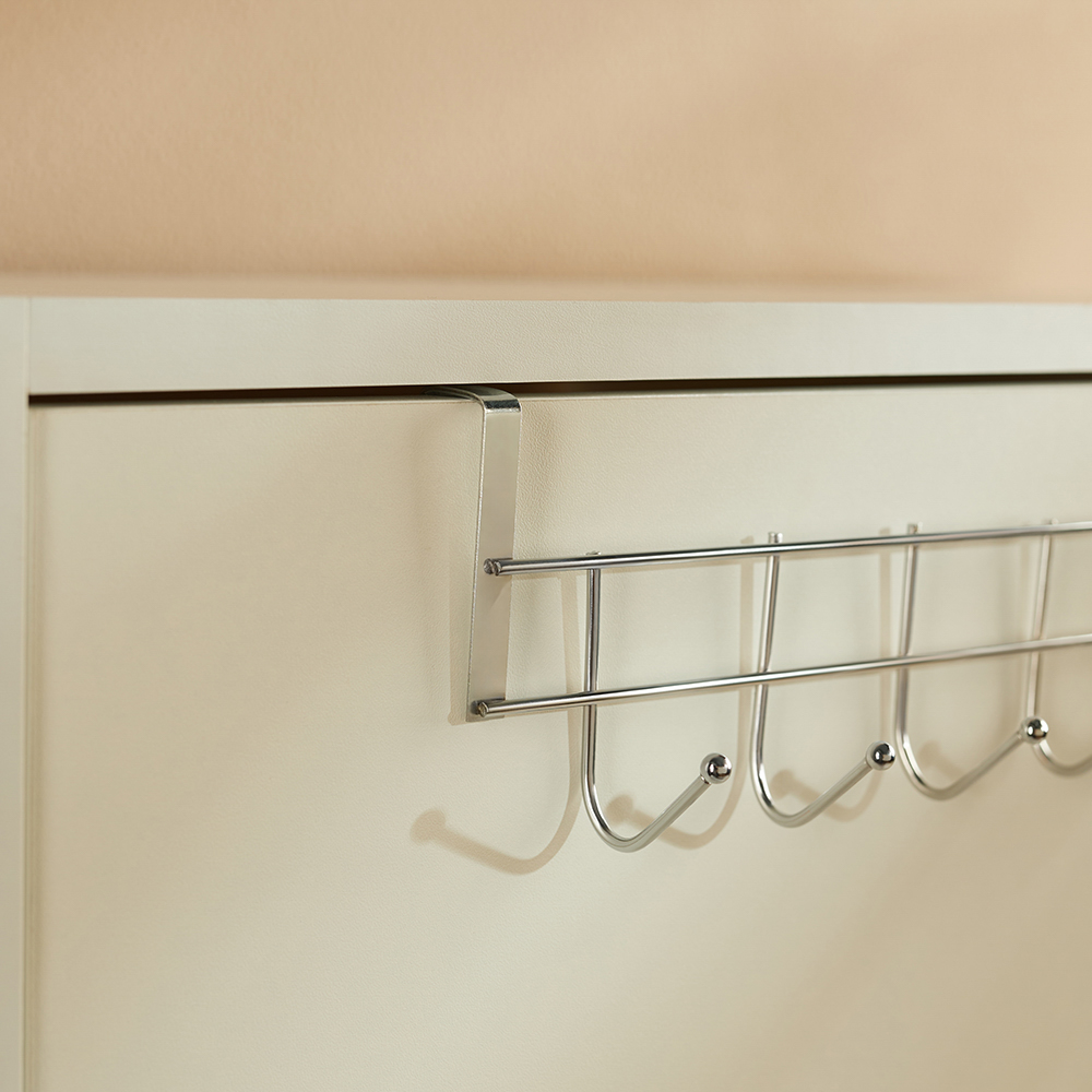 Вешалка накидная на дверь, 5 крючков, тм VETTA, 24,5х2,5х9,5 см, металл, арт.№ 639-046