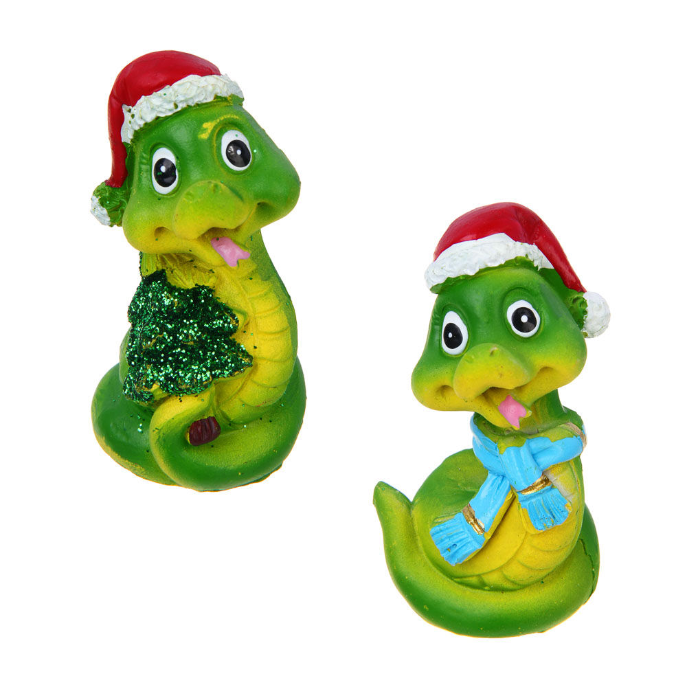 СНОУ БУМ Сувенир Символ Года, полистоун, 4х3х5 см, зеленый, 2 дизайна, арт.№ 398-830