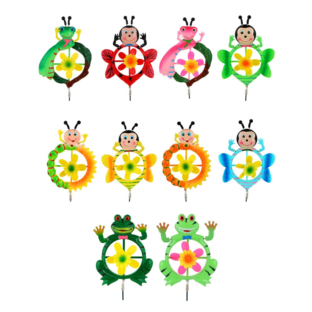 INBLOOM Фигурка на стержне 60см "Букашки", пластик, металл, 10 дизайнов, арт.№ 153-112