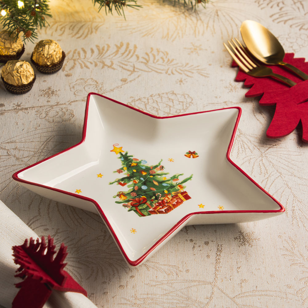 MILLIMI Лесная сказка Блюдо в форме звезды, 25х23,5х3см, керамика, арт.№ 820-884