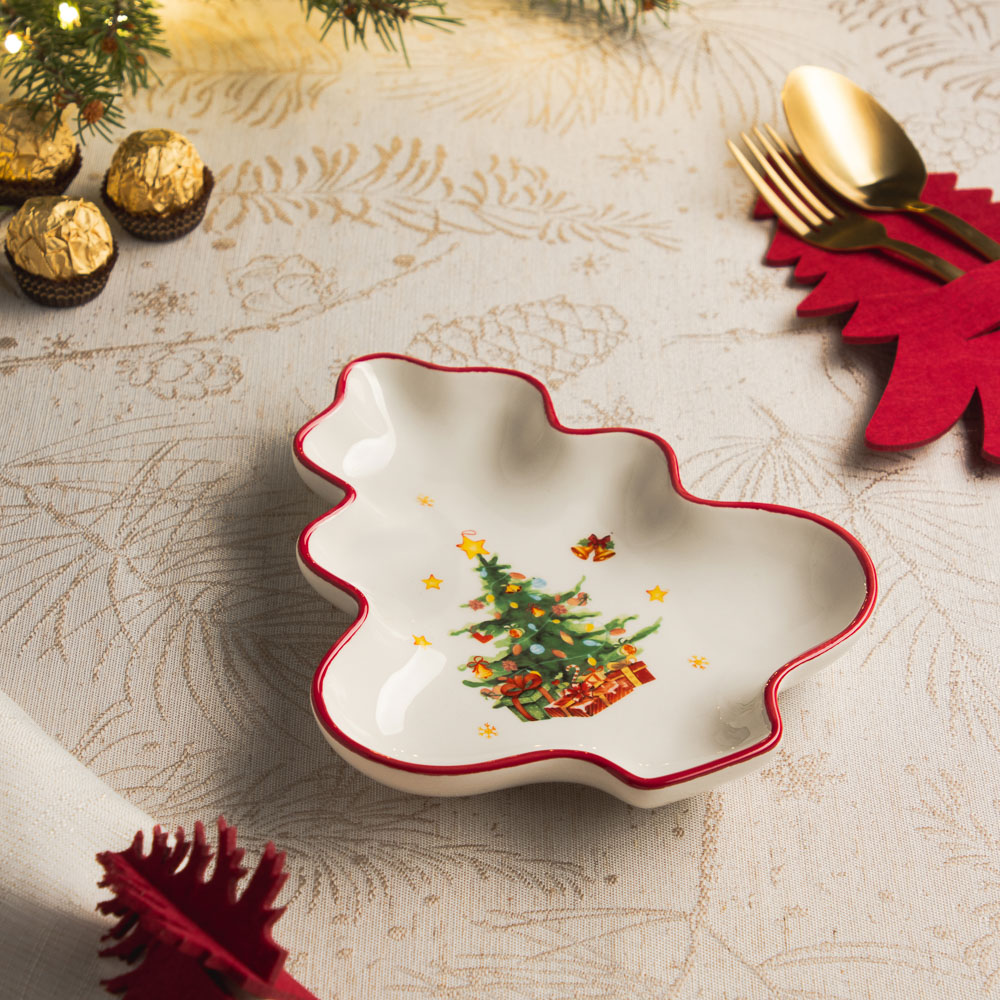 MILLIMI Лесная сказка Блюдо в форме ёлки, 20,5х17,5х2,5см, керамика, арт.№ 820-885