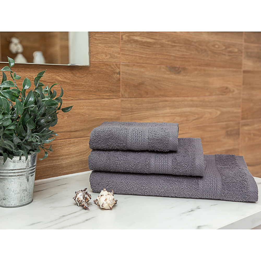 PROVANCE Наоми Полотенце махровое, 100% хлопок, 70х130см, 360гр/м, темно-серый, арт.№ 484-913