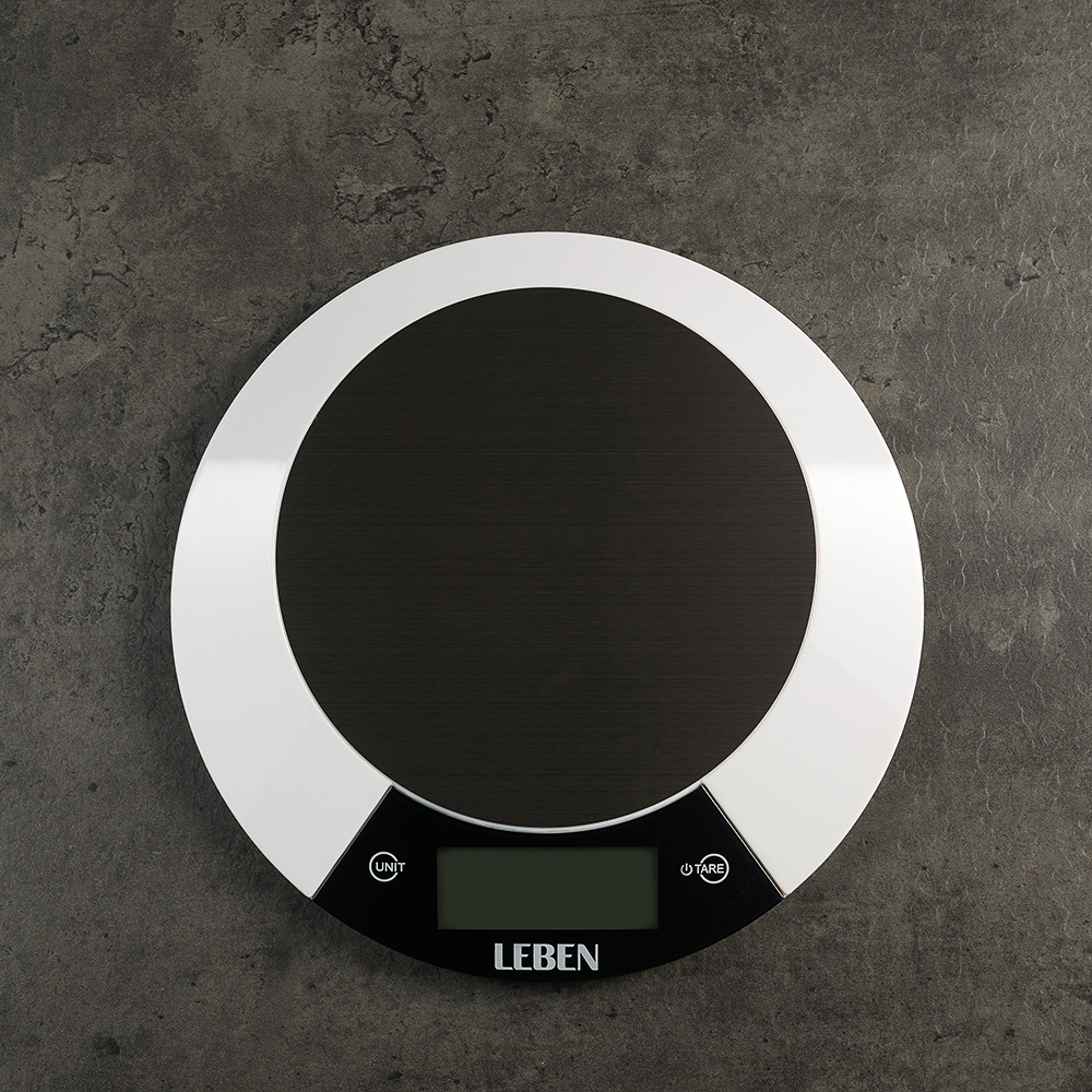 LEBEN Весы кухонные электронные, металл.платформа, макс.нагрузка до 5кг, питание CR2032, арт.RF5, арт.№ 475-148