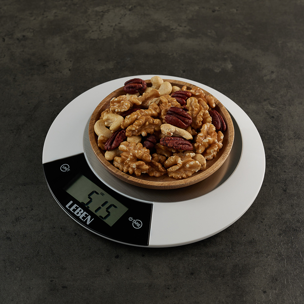 LEBEN Весы кухонные электронные, металл.платформа, макс.нагрузка до 5кг, питание CR2032, арт.RF5, арт.№ 475-148
