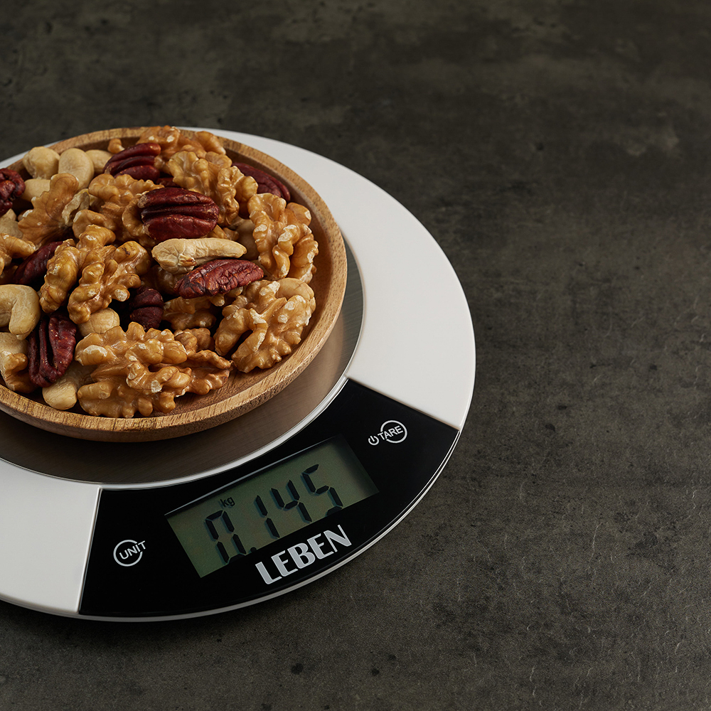 LEBEN Весы кухонные электронные, металл.платформа, макс.нагрузка до 5кг, питание CR2032, арт.RF5, арт.№ 475-148