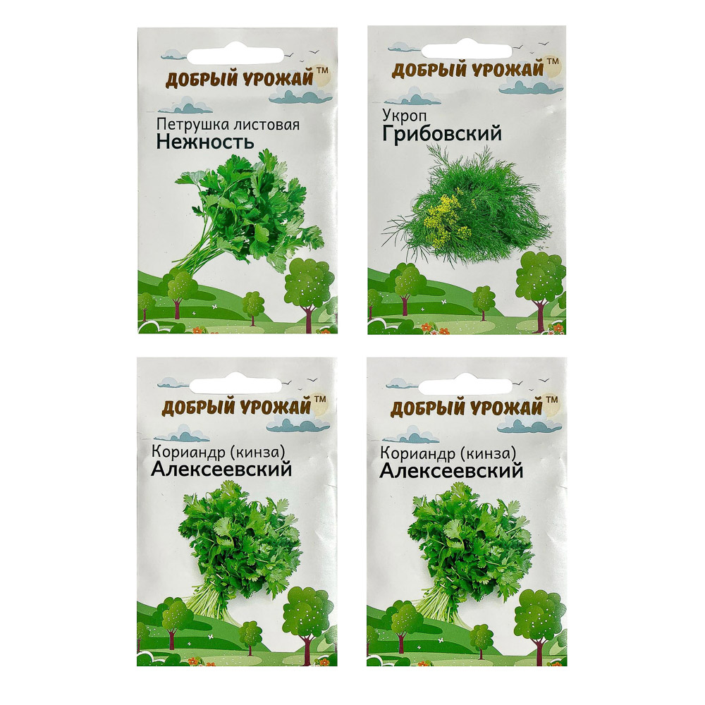 Набор семян "Зелень" в шоубоксе 40 шт, набор 4 вида, арт.№ 179-307
