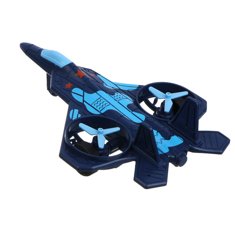 Истребитель инерционный ИГРОЛЕНД, свет, лопасти крутятся, 3хAG13, ABS, 21х15,2х6,5 см, 4 дизайна, арт.№ 292-440