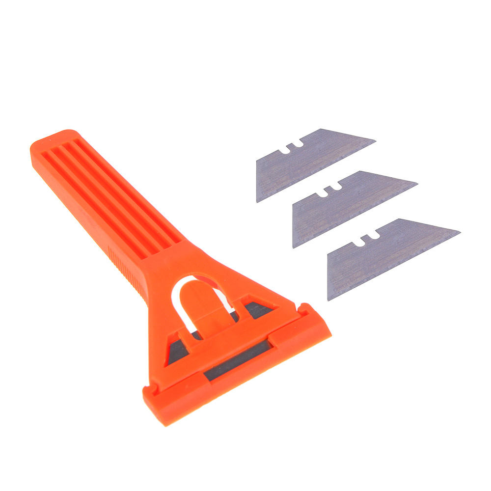 ЕРМАК Скребок универсальный для поверхностей: стеклокерамика,стекло,плитка.3 лезвия 19мм в комплекте, арт.№ 683-168