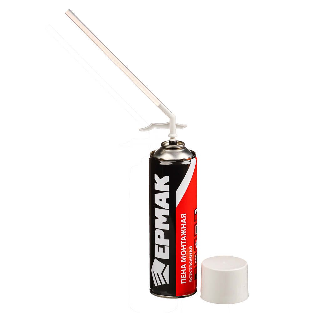 Пена монтажная тм ЕРМАК, всесезон, баллон 650мл, м.брутто 330г, трубка, выход до 12л, арт.№ 669-172