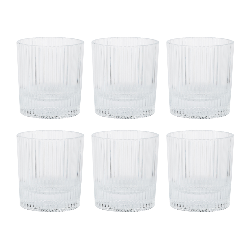 MILLIMI Набор стаканов 6 шт, 300 мл, стекло, рифленый, арт.№ 878-641