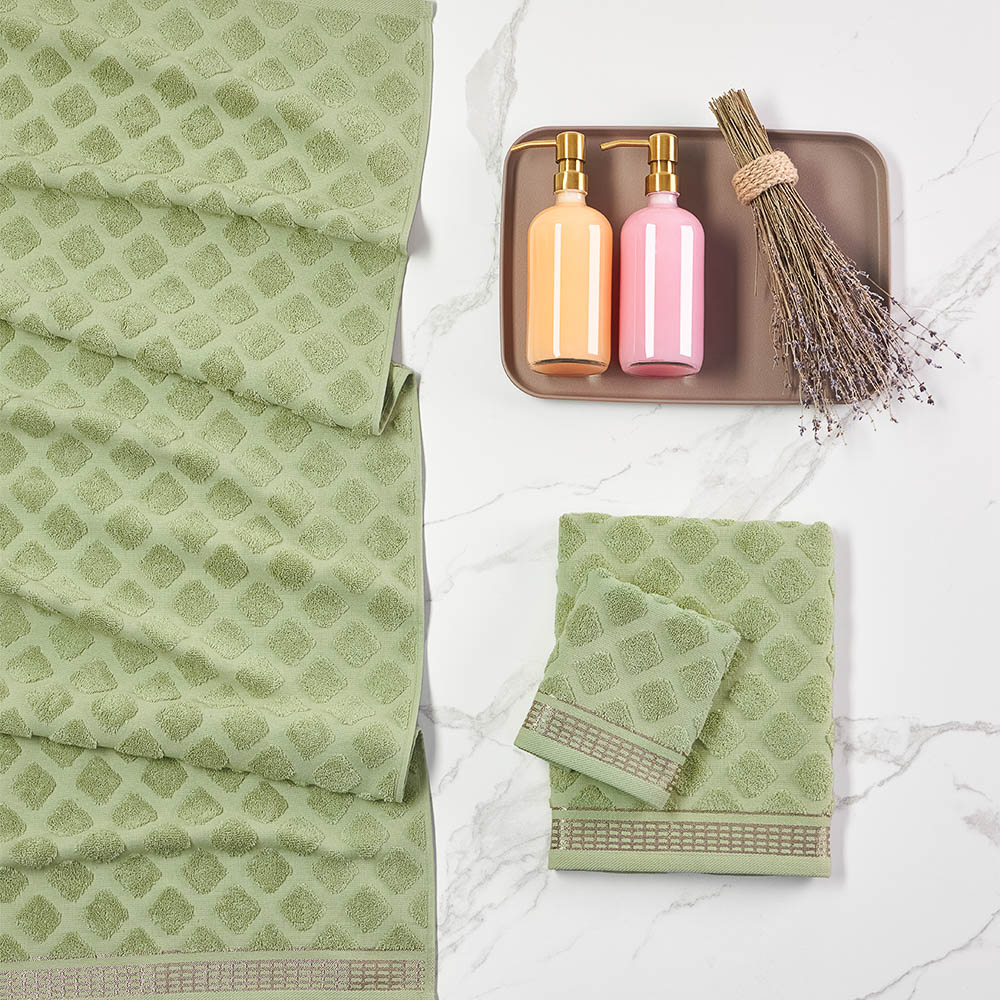 PROVANCE Эвкалипт Полотенце махровое, 100% хлопок, 50х90см, 420гр/м, зеленый, арт.№ 484-150