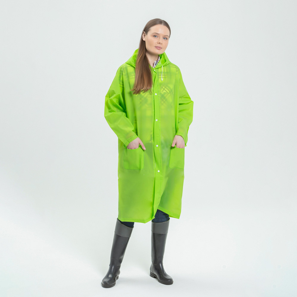 INBLOOM Дождевик с кнопками 64х110см, EVA 140 мкм, 5 цветов, арт.№ 188-077