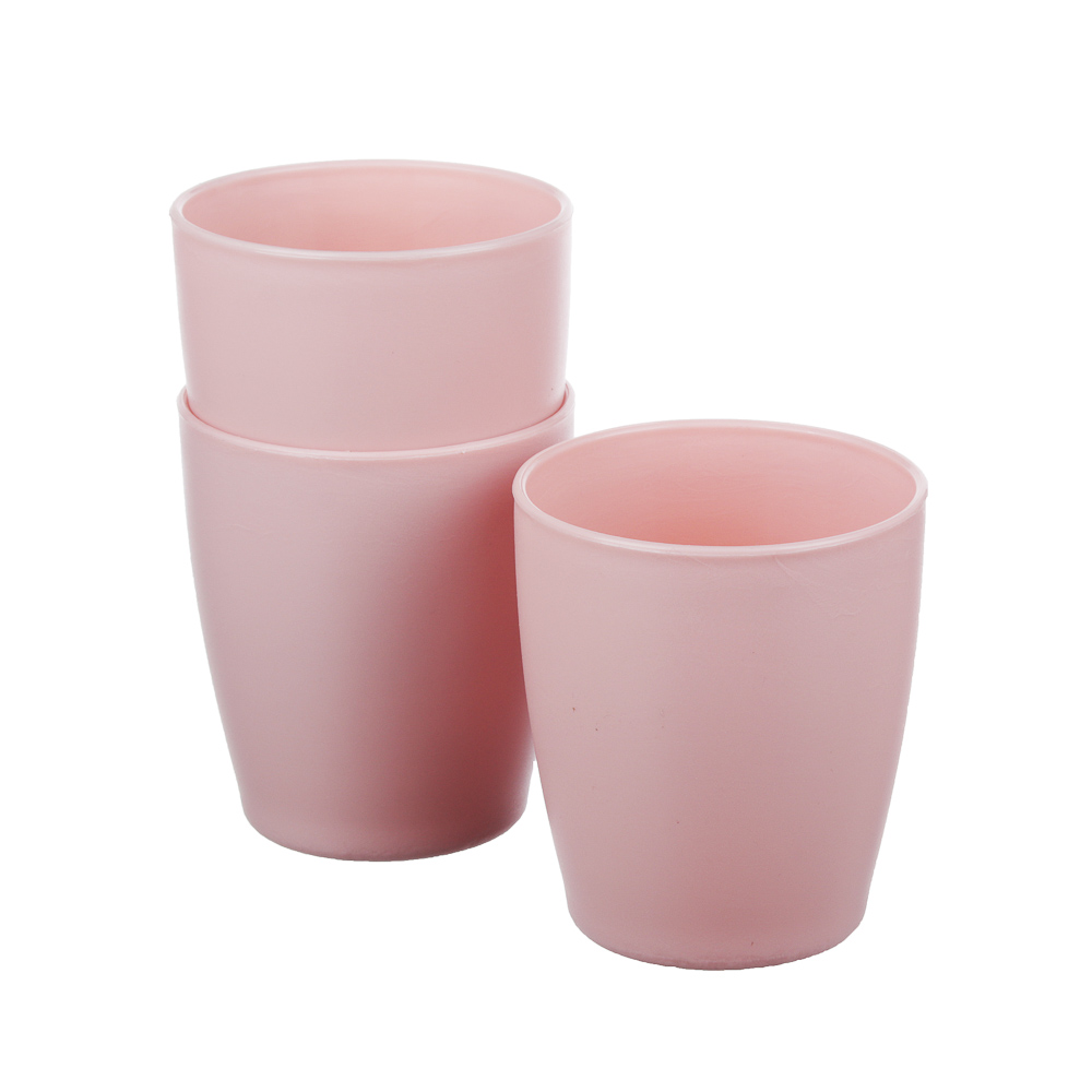 Набор стаканов 0,25л, 3шт, пластик, 2 цвета, арт.№ 861-298