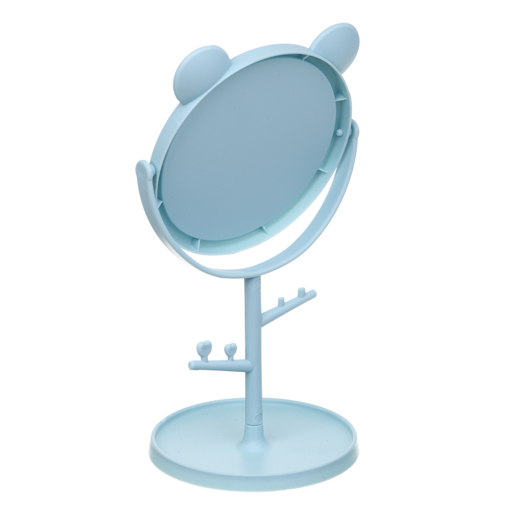 Зеркало настольное тм ЮНИLOOK, с подставкой, пластик, стекло, высота 20 см, диаметр 10,5см, 3 цвета, арт.№ 301-265