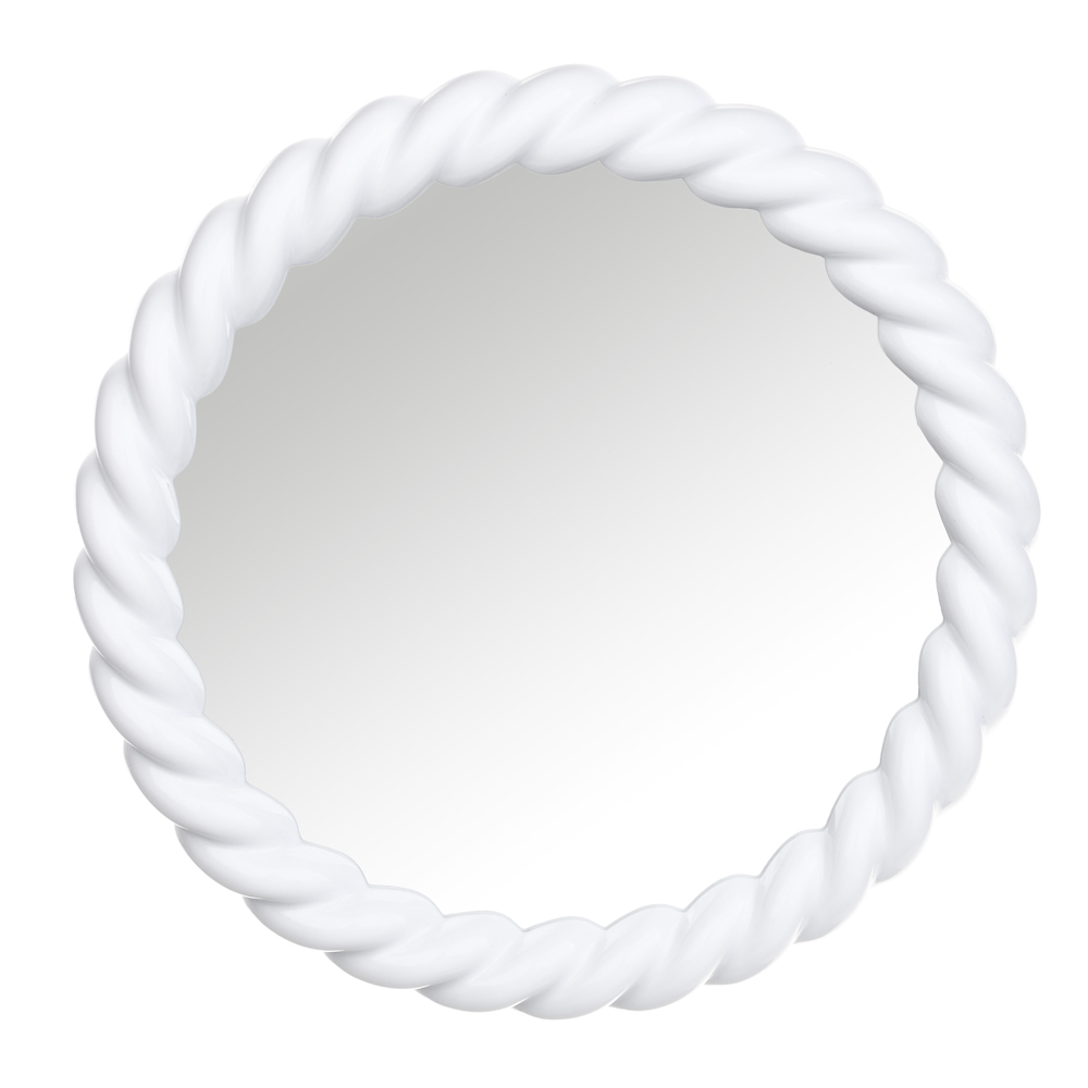 ЮНИLOOK Зеркало настольное круглое в витой рамке, пластик, стекло, диаметр 18,5см, 2 цвета, арт.№ 301-268