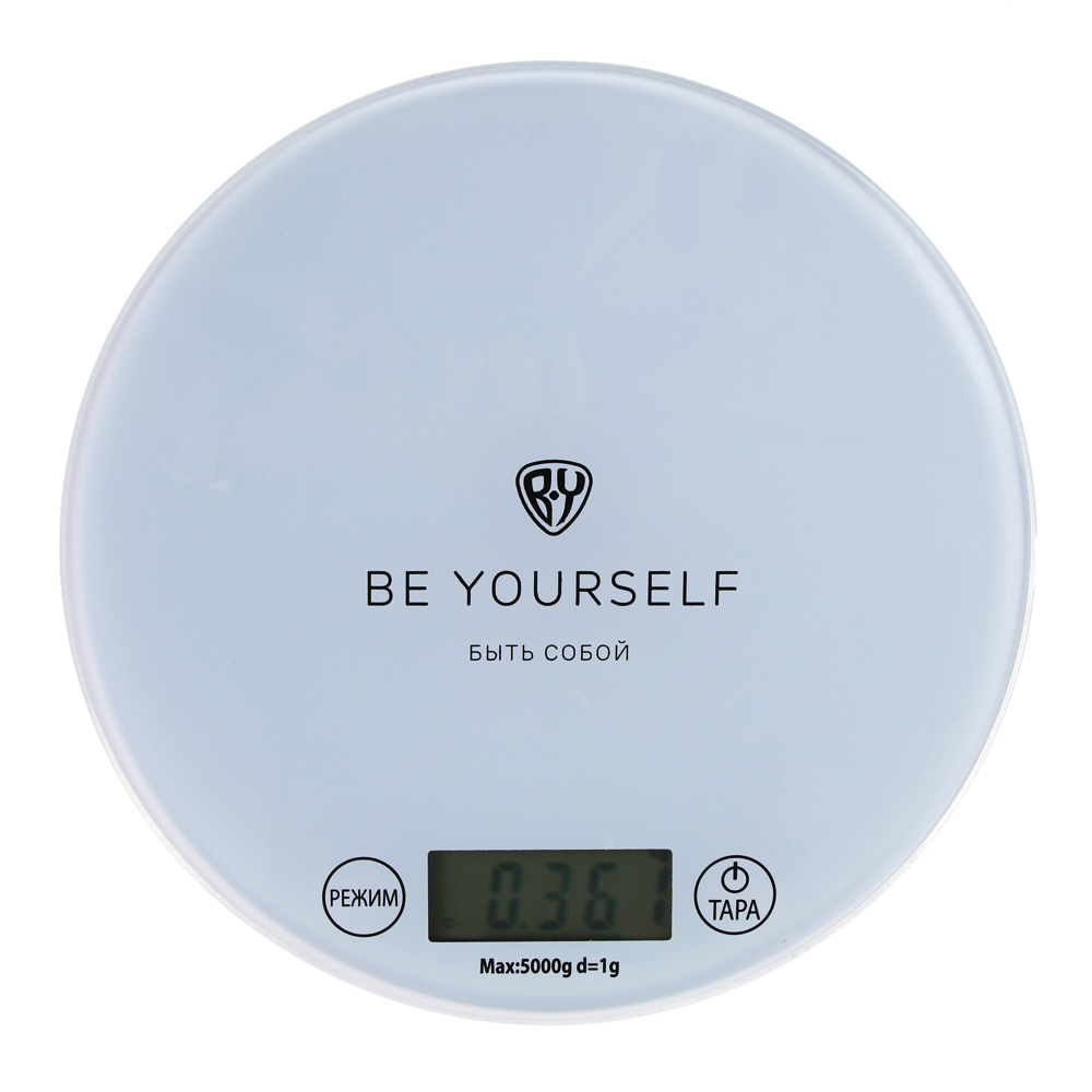 BY Русские Супергерои Весы кухонные электронные, кругл.стекло, макс.нагр. 5кг (точн.измер. 1гр) бел, арт.№ 268-062