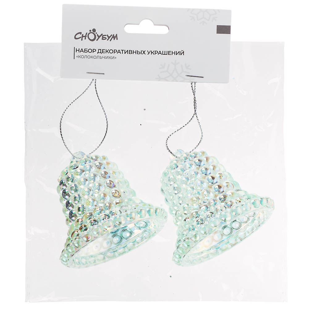 СНОУ БУМ Набор декоративных украшений "Колокольчики" 2 шт, 5.5x6 см, акрил, зеленый, арт.№ 397-447
