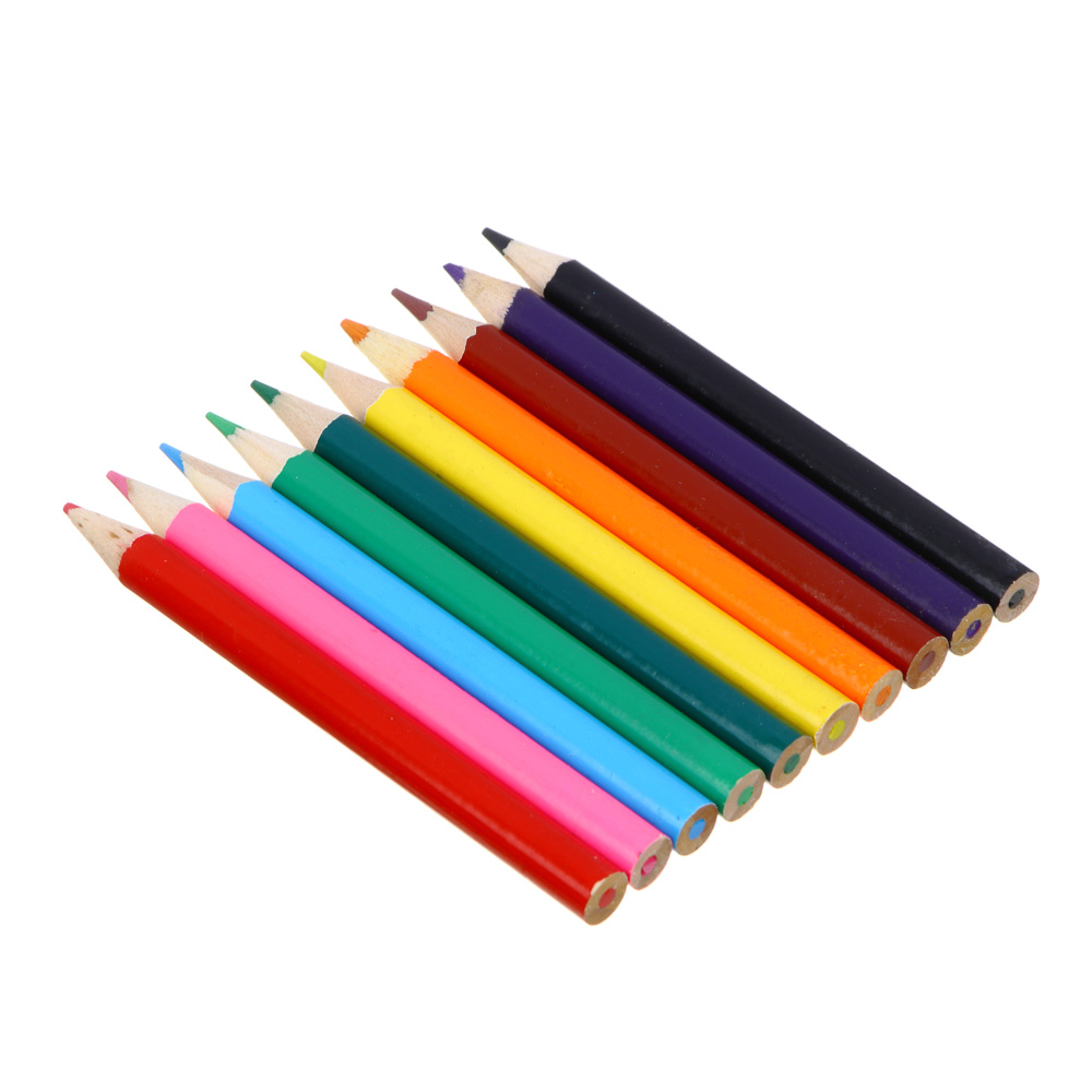 ЯЩЕРЫ Карандаши цветные 10 цветов, в деревянной фигурной подставке, арт.№ 524-233