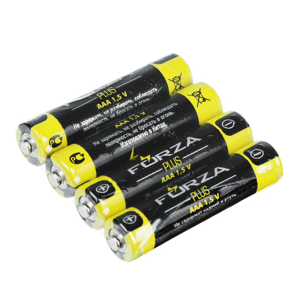 Батарейки AAA FORZA 4шт "Super heavy duty" солевая, плёнка, арт.№ 917-009